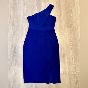 Vince Camuto Size 4 Royal Blue One Shoulder Dress